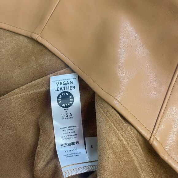 Simon Miller Bandera Shirt Vegan Leather Short Sleeve Button Up Shirt - Picture 6 of 7